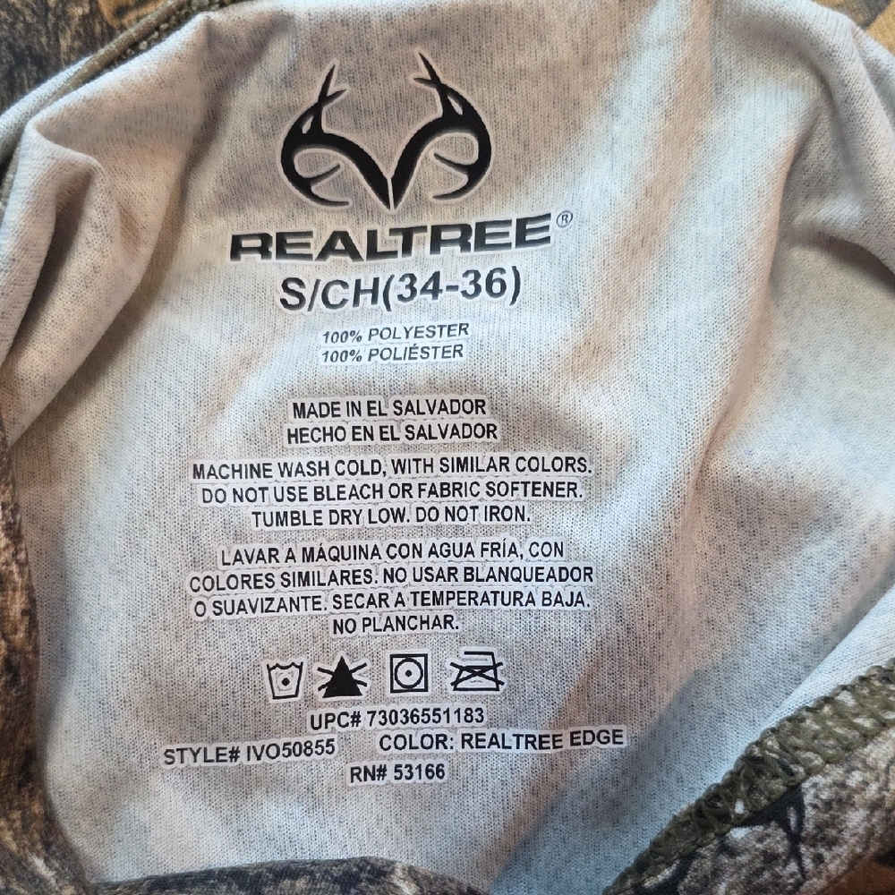 Womens Realtree Camouflage Long Sleeve Shirt With Hood Brown and Tan Size Small - Picture 5 of 5